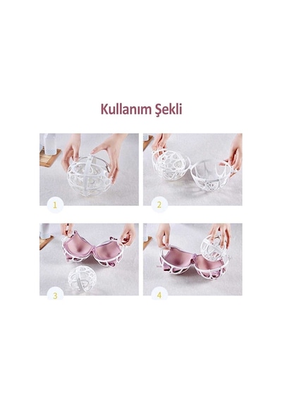 3 Adet Plastik Sütyen Koruyucu Yıkama Topu Renkli