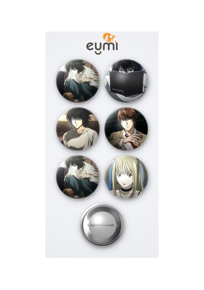 Death Note L Anime Ve L , Light Ve Misa Anime 6'lı Metal Rozet Seti 58mm İğneli Buton Çanta Yaka Rozeti Çok Renkli