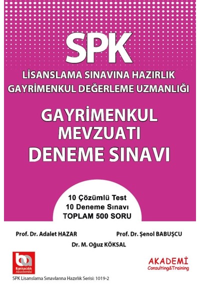 Spk Gayrimenkul Mevzuatı Deneme Sınavı