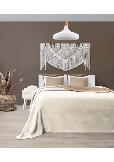 Twin Soft Pamuklu Tek Kişilik Battaniye Kahve Krem