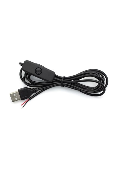 2 Amper Swich Li Usb Erkek Kablo 1 Metre Anahtarlı Açık Uçlu Siyah Usb Kablo