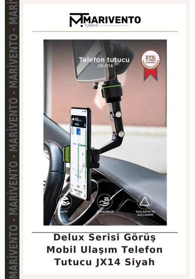 Delux Serisi Görüş Mobil Ulaşım Telefon Tutucu Jx14 Siyah