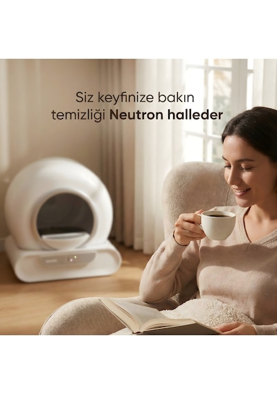 Neutron Yeni Nesil Akıllı Kedi Tuvaleti Otomatik Kedi Tuvaleti NTL-PW-65BW