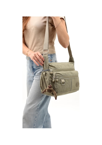 Çapraz Askılı Ultra Hafif Çok Cepli Bayan Omuz Çantası Vizon Model: 571-6d - Vizon