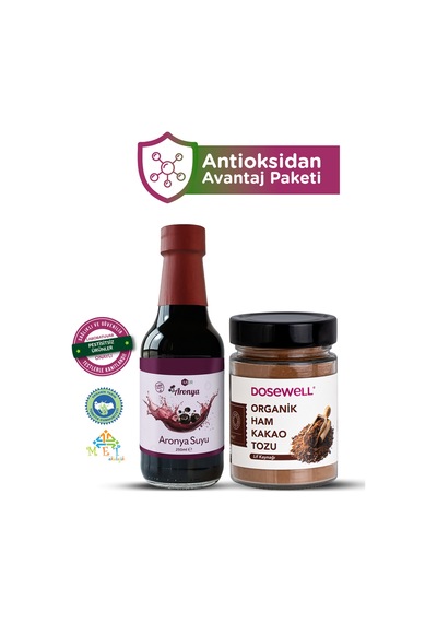 Mor Aronya Suyu 250 Ml & Organik Ham Kakao 140 Gr 2'li Antioksidan Avantaj Paketi