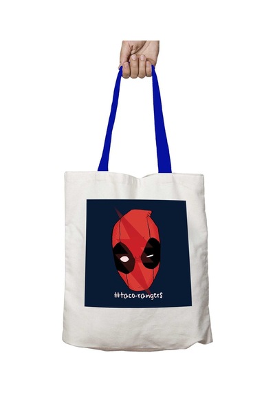 Art Hediye Mavi Kulplu Deadpool Taco Rangers Yıkanabilir Omuz Çanta Çok Renkli