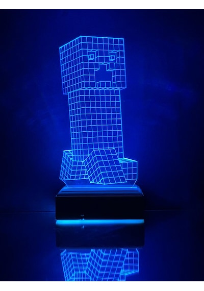 Çocuklara Özel 3D Minecraft Led Masaüstü Ve Gece Lambası