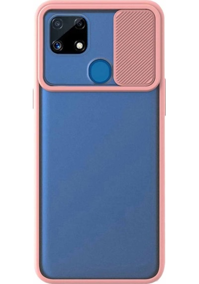 Realme C25 ile Uyumlu Kapak Lensi Açılır Kapanır Kamera Korumalı Kılıf