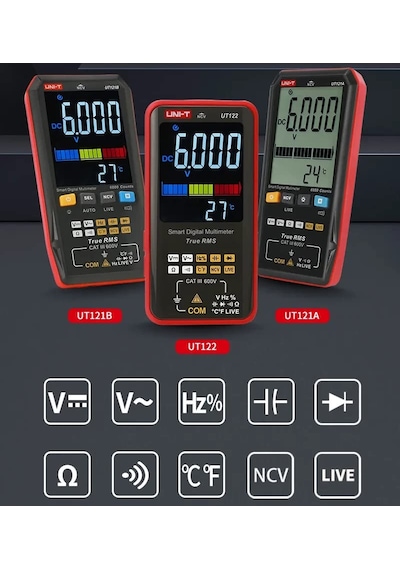 Ut121a B Smart Digital Multimeter Rms Voltage Frequency Dual Display Ncv Lıve Auto 6199 Count Meter Ut122