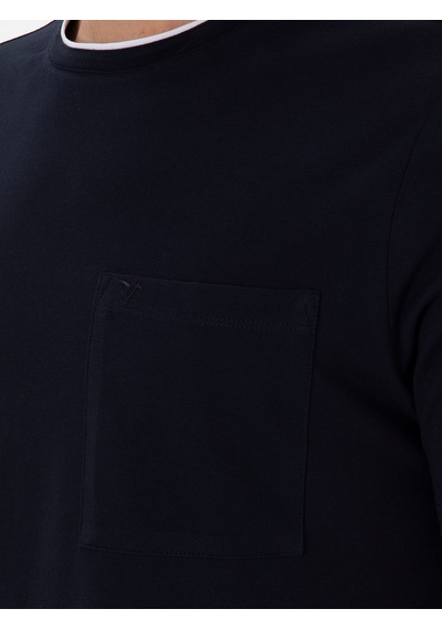 Lacivert Regular Fit Cepli T-shirt