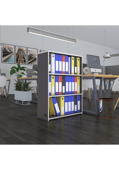 Kenzlife Klasörlük Raflı İlkutay Gri 105 80 30 Kitaplık Ofis Arkalıksız Diğer