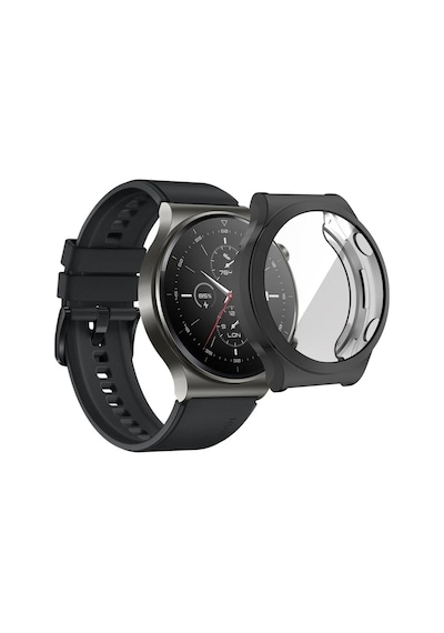 Forzacase Huawei Watch Gt 2 Pro 46mm İle Uyumlu Önü Kapalı Ekran Korumalı Silikon Kılıf - Fc010 Siyah