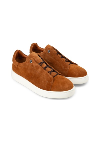 Deery Erkek Hakiki Süet Taba Renk Gizli Bağcıklı Sneaker - 04444mtbae02