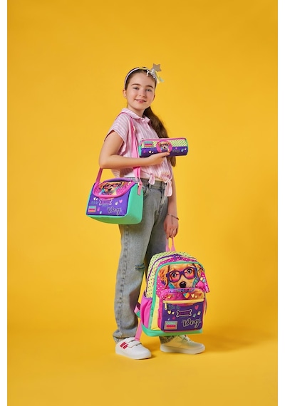 Coral High Kids Sarı Pembe Sevimli Köpek Desenli 3 Lü Okul Çanta Seti Set0123752
