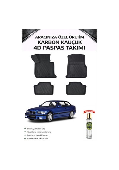 Bmw E36 1994 Model Aracınıza Özel Karbon Kauçuk Paspas Takımı