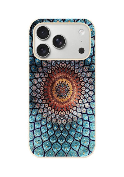 İphone 17 Pro Uyumlu İran Dokuması Baskılı Silikon Kılıf Renkli