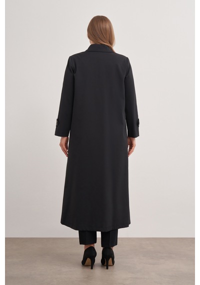 Aker 24aw07647112 Büyük Beden Trençkot 24aw07647112 002 Siyah Siyah