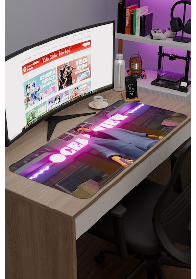 Gta Vice City Kaymaz Dikişli Kauçuk Oyuncu Mousepad V1 - 90x40 Xxl Gaming Mouse Pad Fare Altlığı