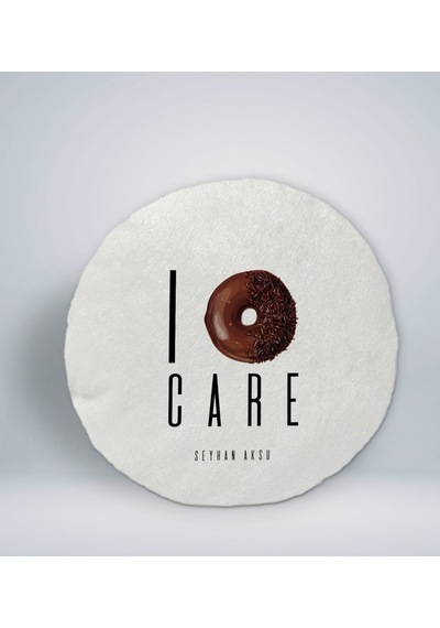 Bk Gift Kişiye Özel I'don't Care Tasarımlı Yuvarlak Araç Koltuk Yastığı-1