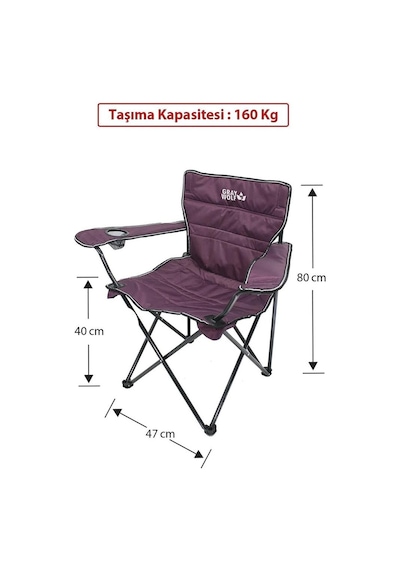 Gray Wolf Bardaklı Kamp Sandalyesi - Mor Bp200 Mor