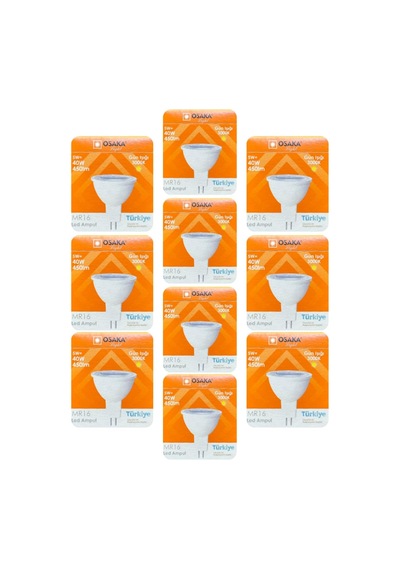 Tr Led Ampul, 5w 40w , Sarı Işık 3000k , Mr16 G4 Duylu, 10 Adet Genel