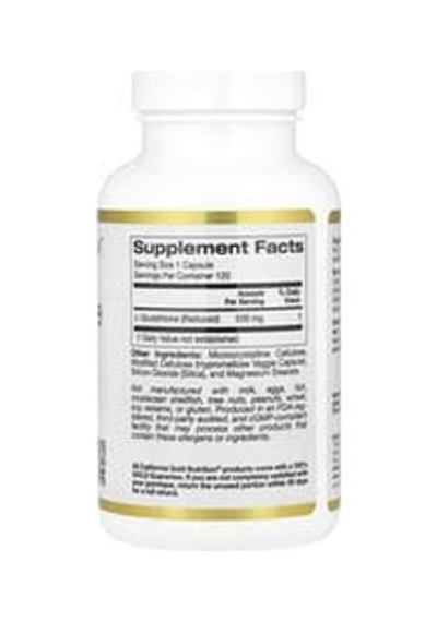 California Gold Nutrition, L-glutathione Reduced , 500 Mg, 120 Veg Capsules Aromasız