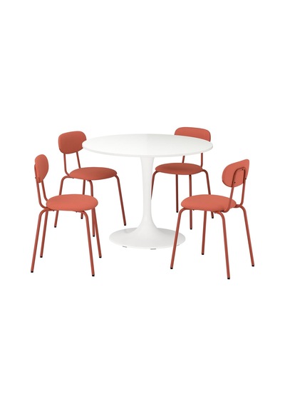 Mutfak Masası Takımı , Beyaz/remmarn Kırmızı-kahverengi, 4 Sandalyeli, Sabit, 103 Cm Mutfak Masası Takımı , Beyaz/remmarn Kırmızı-kahverengi, 4 Sandalyeli, Sabit, 103 Cm