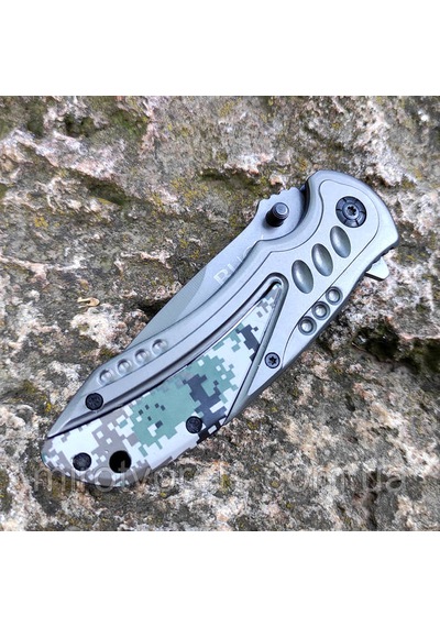 Buck Katlanabilir Bıçak X57 Yarı Otomatik Vida Kilitli Gümüş - Haki