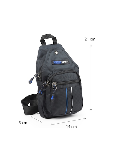 İmaks Küçük Boy Çokgözlü Günlük Çapraz Göğüs El Ve Omuz Çantası Unisex Body Bag Siyah 955 Siyah - Mavi