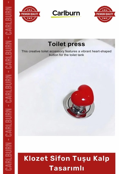 Özel Üretim Banyo Aksesuarı Yapışkanlı Şık Modern Dekoratif Estetik Klozet Sifon Tuşu Kalp Tasarımlı Çok Renkli