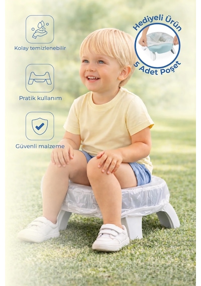 Babyjem Portatif Lazımlık + 5 Poşet 591 Yeni Soft Mavi