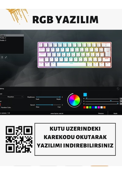 Aymestore T60 Kırmızı Switch Rgb Klavye Kablolu Gaming Oyuncu Klavyesi