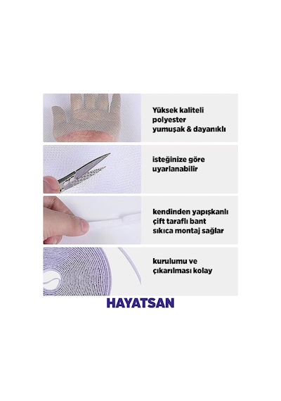 Hayatsan - Sineklik Tek Cam + Yapıştırıcı Bant - Ölçü: 75x125 Cam