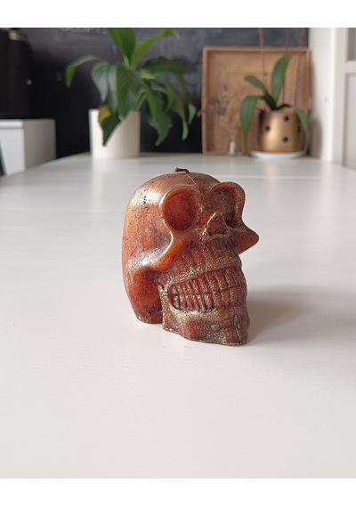 Kurukafa İskelet Mum Bordo 8 Cm