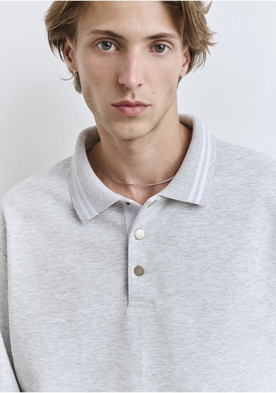 Mavi - Polo Yaka Gri Sweatshirt 0s10390-82498 Gri