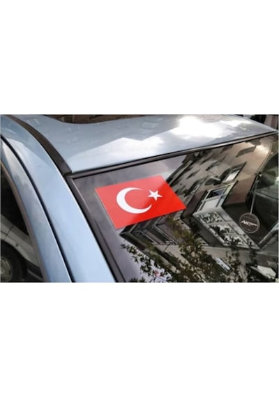 Türk Bayrağı Ön Cam Üst Köşe 12X8Cm 1 Adet Bayrak Üst Cam Sticker