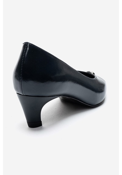 Luvishoes Versay Lacivert Sivri Burun Kadın Kısa Topuklu Ayakkabı