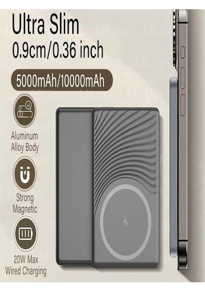 FP14 5000 mAh 20 W USB-C Led Işıklı Wireless Slim Taşınabilir Powerbank