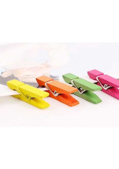 Mini Renkli Mandal 2.5 Cm Küçük Renkli Mandal 100 Adet Ahşap 2 Tr Diğer