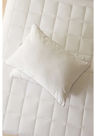 Ocean Home Textile 2'li Pamuklu Saten Biyeli Mikrojel Yastık Seti 50 X 70 Cm Beyaz