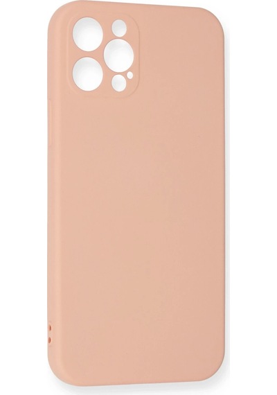 Mey İthalat Apple Uyumlu iPhone 12 Pro Max Kılıf Nano İçi Kadife Silikon - Pudra