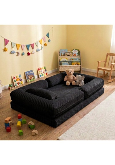 Miniwood Montessori Yatak Oyun Alanlı Bebek Yer Yatağı Sünger Çocuk Karyola 109 x 150 CM