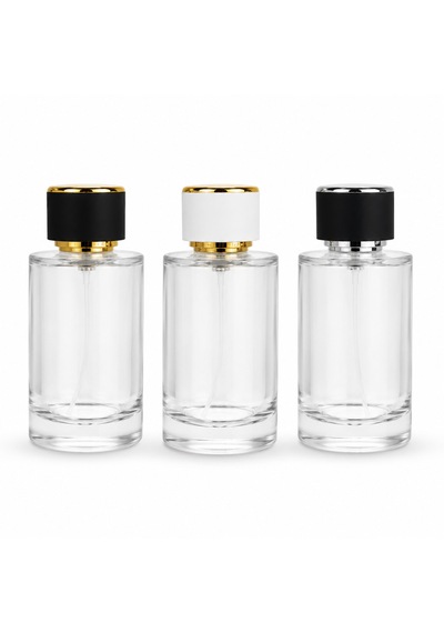 20 Adet Boş Cam Parfüm Şişe, 100 Ml, Silindir Model, Şeffaf-fuss-100