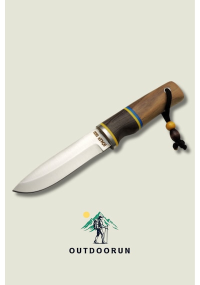 Geleneksel S600 Bushcraft Kamp Bıçak - 23 Cm Kahverengi