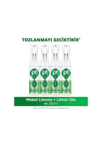 Infinite Clean Doğal Probiyotikli Anti Toz Yedek Şişe İçin Misket Limonu & Limon Otu 280 Ml X4 4'lü Set