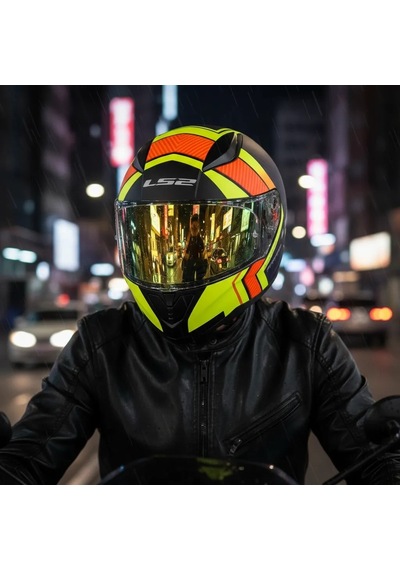 Ls2 Rapıd 2 Extra Sarı Vizör + Şeffaf Vizör Kask Mat Neon Sarı Mavi