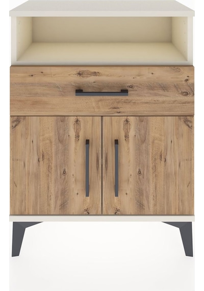 Arges Komodin 2 Raflı Tek Çekmeceli 2 Kapaklı 60x30x80 Aytaşı-çam Aytası
