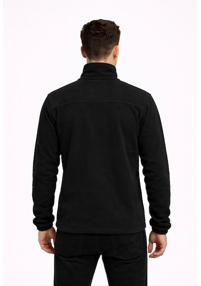 Axxel Erkek Siyah Polar Fermuarlı Hakim Yaka Sweatshirt-w1141 Siyah