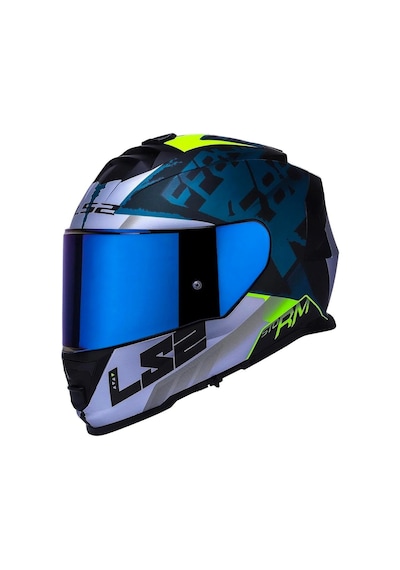 Ls2 Storm 2 Sprinter Siyah Gri Gökkuşağı Vizör Siyah - Gri - Cobalt