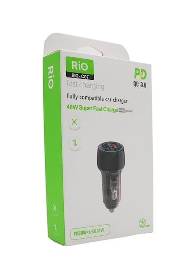 Rio 3.0 48w Araç Şarjmatik Usb-a Ve Type-c Çıkışlı Çakmaklık Girişli Araç Şarj Adaptörü